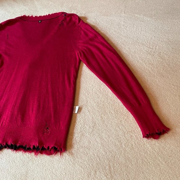 R13 Distressed Reversible 100% Cashmere Cardigan Cardigans